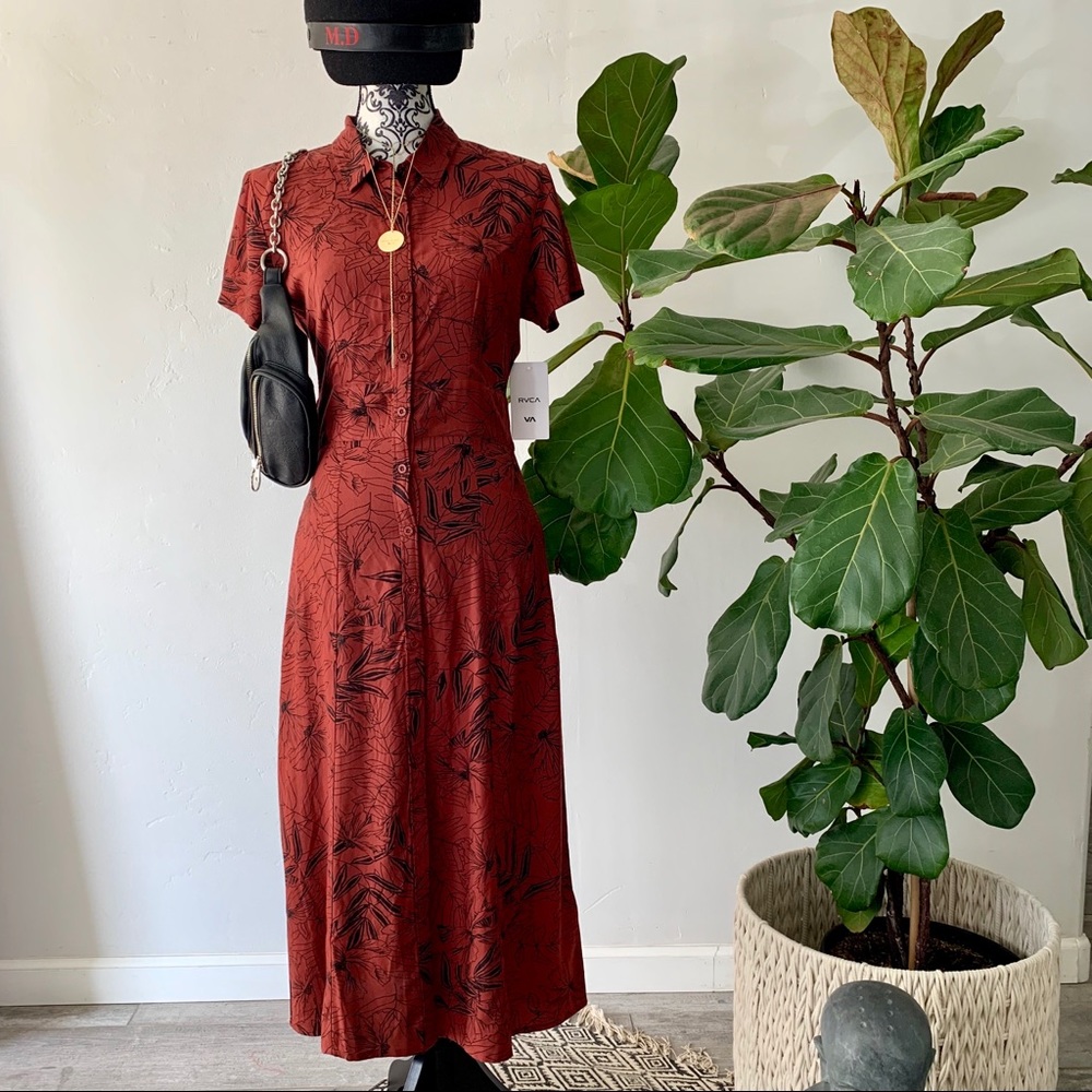 🔥🔥RVCA - BUTTON DOWN MIDI DRESS🔥🔥 - Picture 3 of 8
